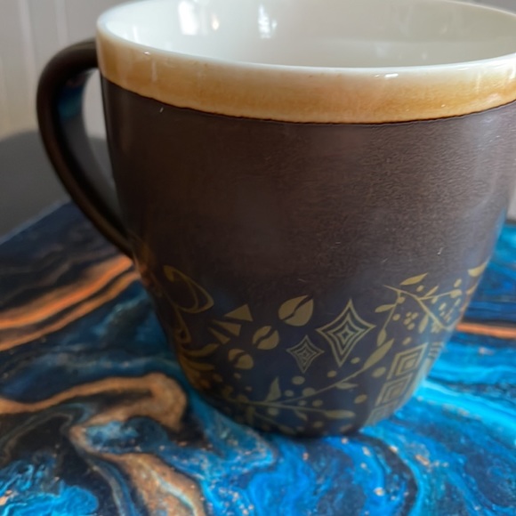 Starbucks New Bone China mug cup 2011 browns and golds - Picture 2 of 7